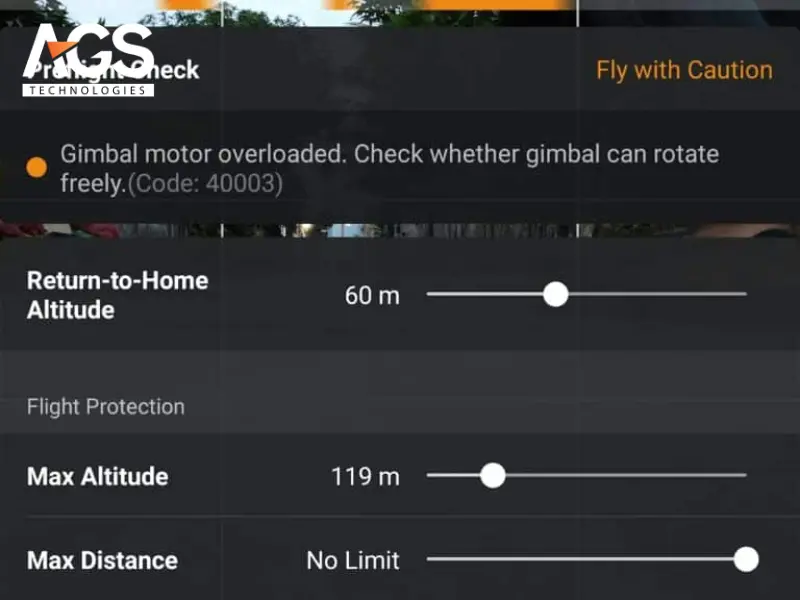 gimbal motor overloaded